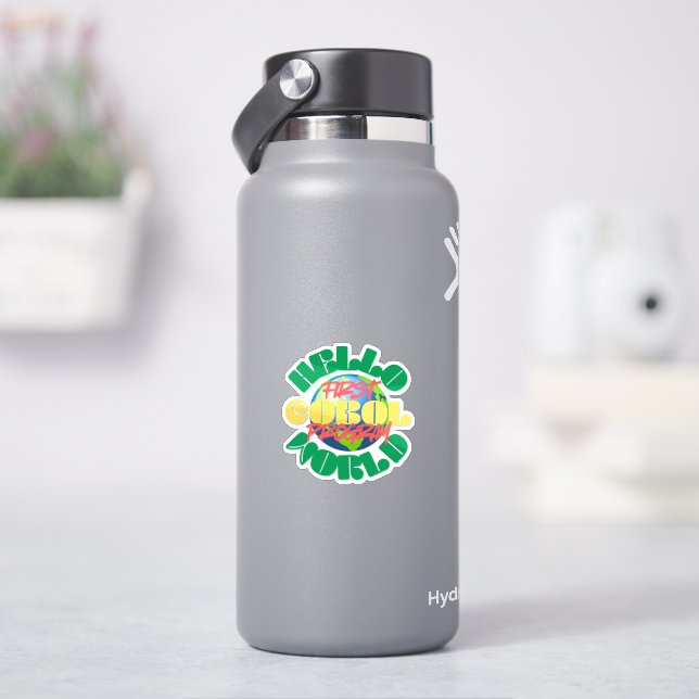 Cobol Hello World Erstes Programm als Aufkleber (HydroFlask)