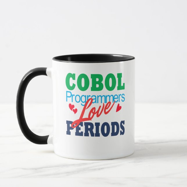 Cobol-Programmierer lieben Punkte Tasse (Links)