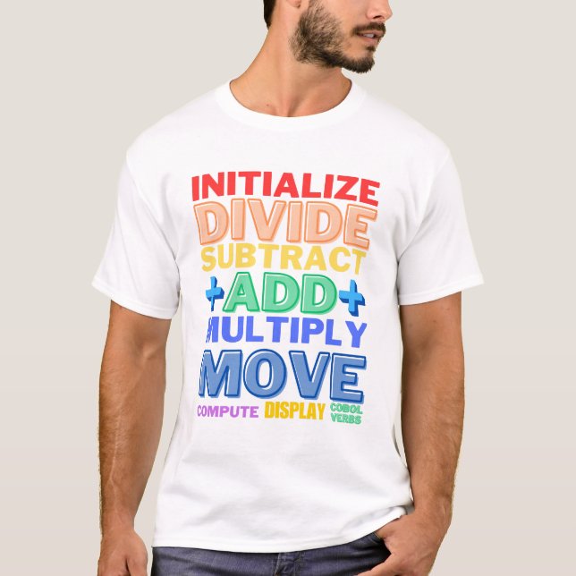Cobol-Programmiersprache Grundlegende Verben T-Shirt (Vorderseite)
