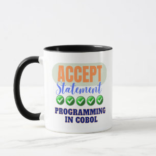 Cobol-Programmierung mit Accept-Anweisung Tasse