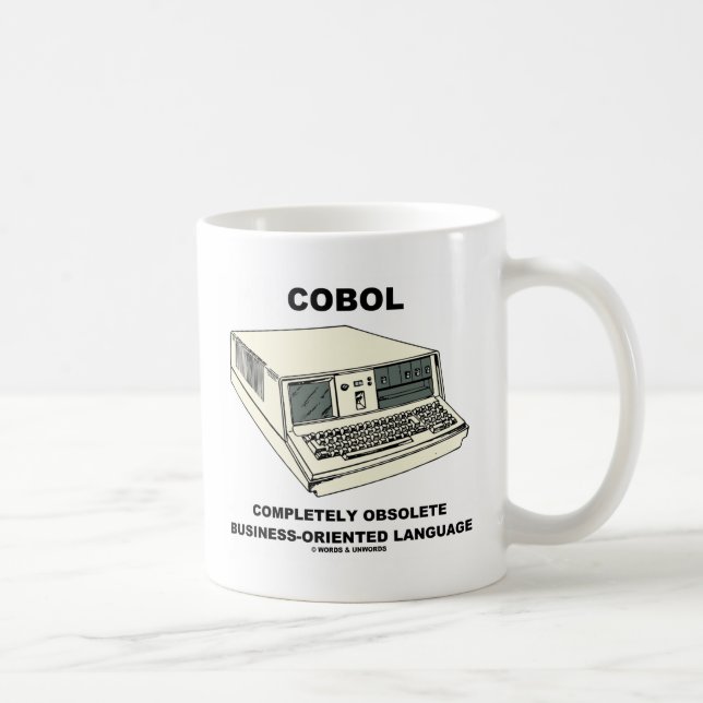 COBOL vollständig veraltetes geschäftsorientiert Kaffeetasse (Rechts)