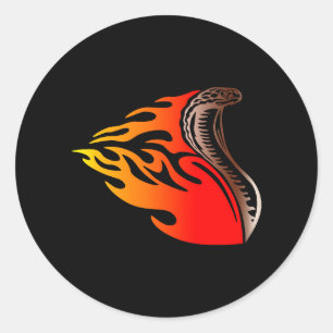 Cobra Flames Design Runder Aufkleber