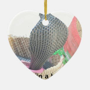 Cobra in Basket Art Print Keramik Ornament