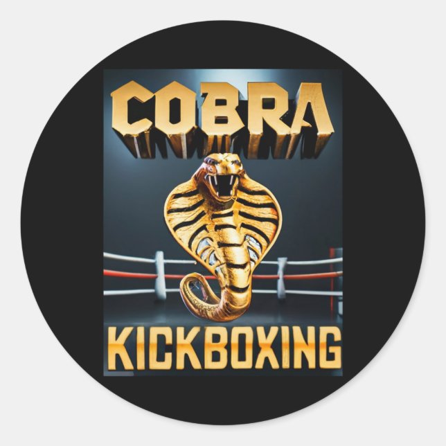 Cobra Kickboxing Design By Don Castillo  Runder Aufkleber (Vorderseite)