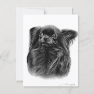 Cobra Langhaarige Chihuahua Hand gestrichen Portra Postkarte