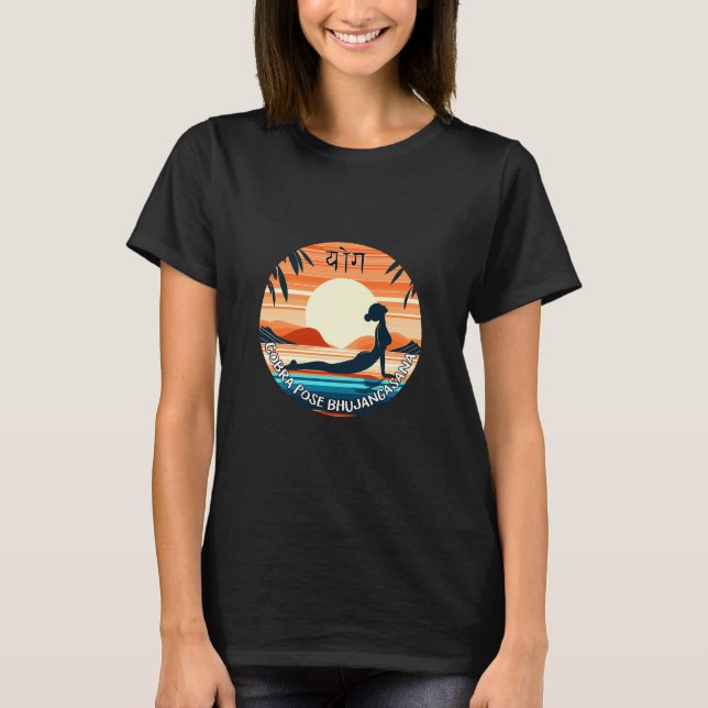 Cobra Pose - Bhujangasana I Yoga Sunset Graphic T-Shirt (Vorderseite)