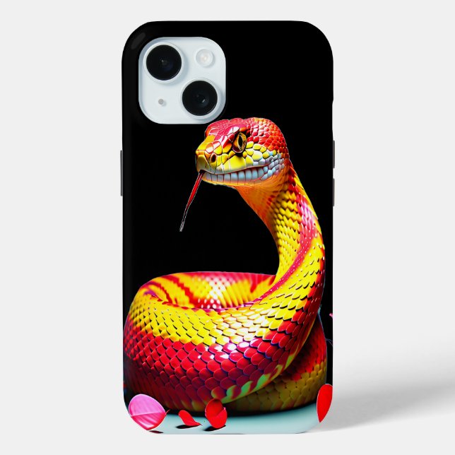 Cobra-Schlange mit lebendiger rot-gelber Waage Case-Mate iPhone Hülle (Rückseite)