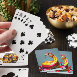 Cobra-Schlange mit lebendiger rot-gelber Waage Spielkarten