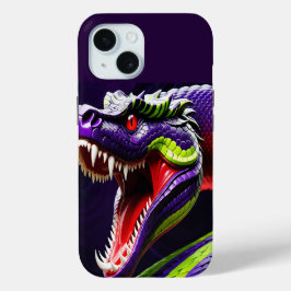 Cobra-Schlange mit lebhaften grünen und lila Waage Case-Mate iPhone Hülle