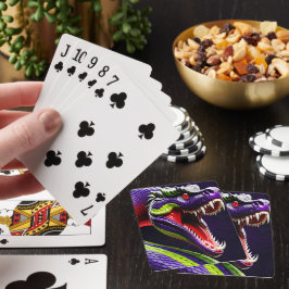 Cobra-Schlange mit lebhaften grünen und lila Waage Spielkarten