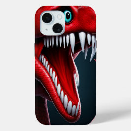 Cobra-Schlange mit lebhaften roten Schuppen und bl Case-Mate iPhone Hülle