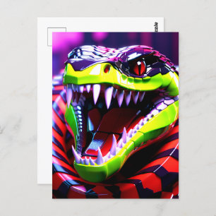 Cobra-Schlange mit limitierten grünen Lippen und r Postkarte