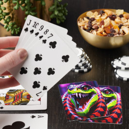 Cobra-Schlange mit limitierten grünen Lippen und r Spielkarten