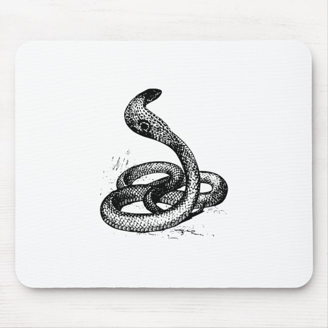 Cobra Schlange Silhouette Mousepad (Vorne)