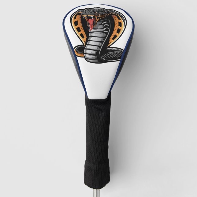 Cobra-Schlangenillustration Schlangendesign Leder Golf Headcover (Vorderseite)
