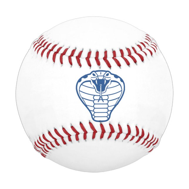 Cobra Snake Blue Illustration Tiere Venomous Baseball (Vorderseite)