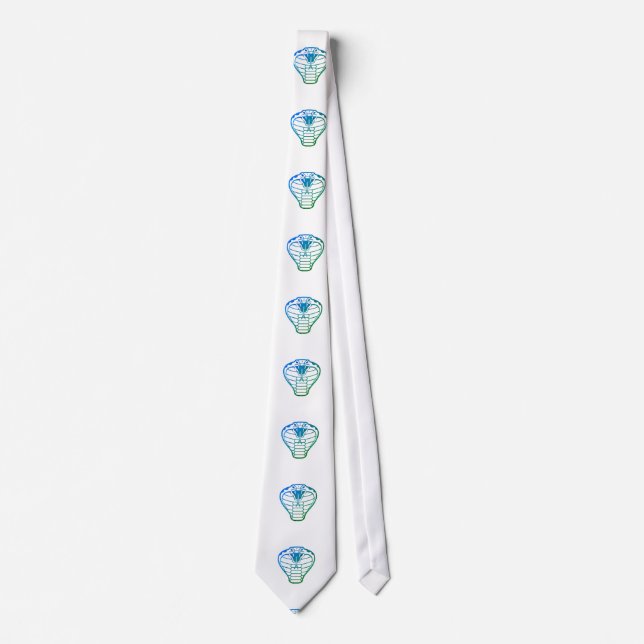 Cobra Snake Green Illustration Boa Reptile Krawatte (Vorderseite)