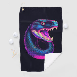 Cobra Snake in Vaporwave-Ästhetik Golfhandtuch
