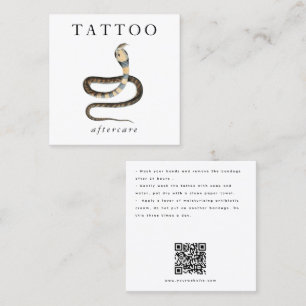 Cobra Snake Tattoo Aftercare Instructions QR Code Quadratische Visitenkarte