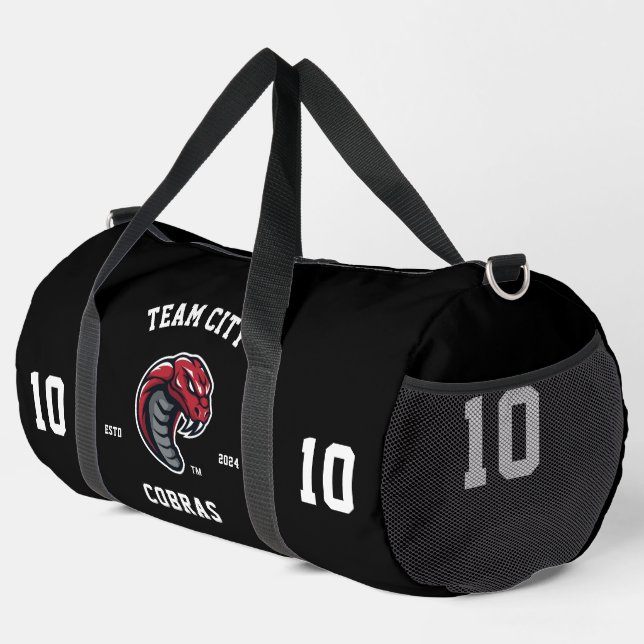Cobras "Customizable" Sport Team Duffle Bag (Rechte Ecke)