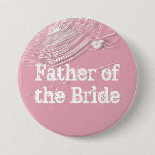 Cobwebs and White Spiders Father of the Bride Button