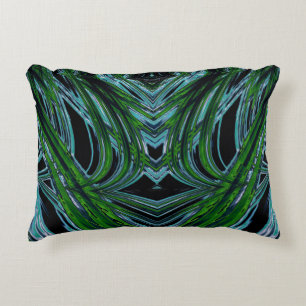 ~ COBWEBS Blue Green Black Fraktal ~ Original ~ Dekokissen