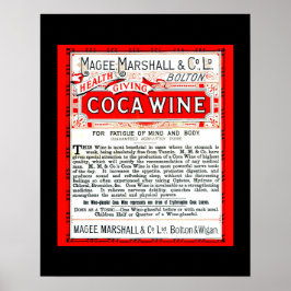 Coca Wine Vintag Remedy Kopie der 1800er Jahre und Poster