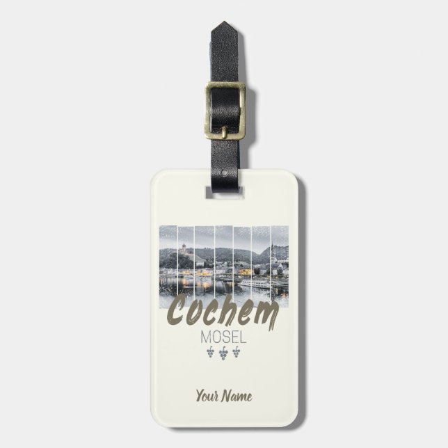 Cochem auf der Mosel Deutschland Vintag Souvenir Gepäckanhänger (Vorderseite vertikal)