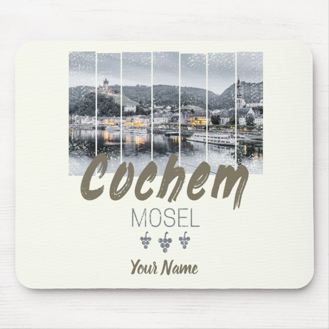 Cochem auf der Mosel Deutschland Vintag Souvenir Mousepad (Vorne)