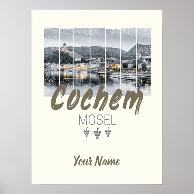 Cochem auf der Mosel Deutschland Vintag Souvenir Poster (Vorne)