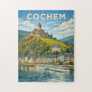 Cochem Deutschland Vintage Reise Kunst Puzzle