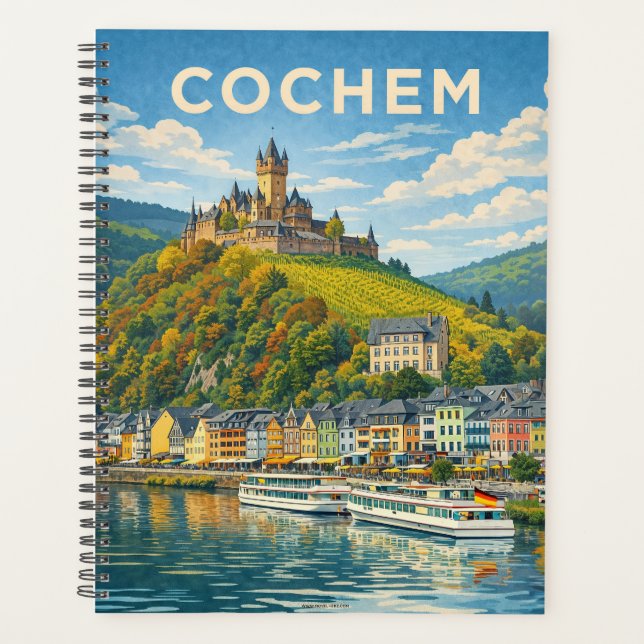 Cochem Germany Vintage Travel Art Planer (Vorderseite)