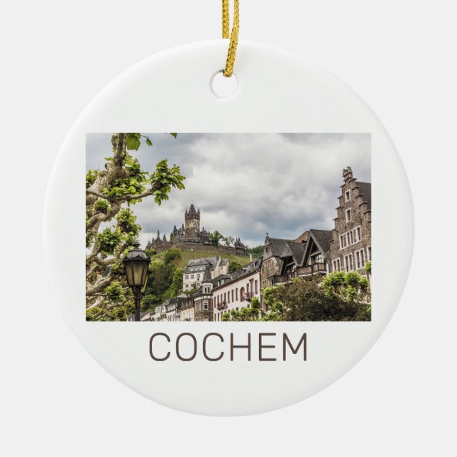 Cochem Moselle Panorama Deutschland Souvenir Keramik Ornament (Vorne)