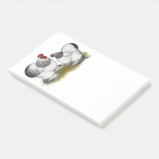 Cochin Columbian Bantams Post-it Klebezettel (angewinkelt)
