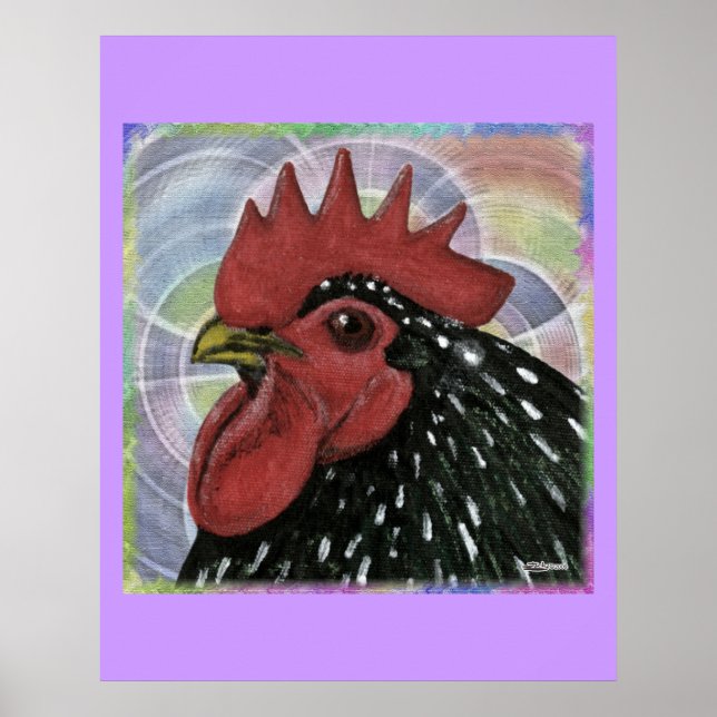 Cochin: Dekorativer Roosterkopf Poster (Vorne)