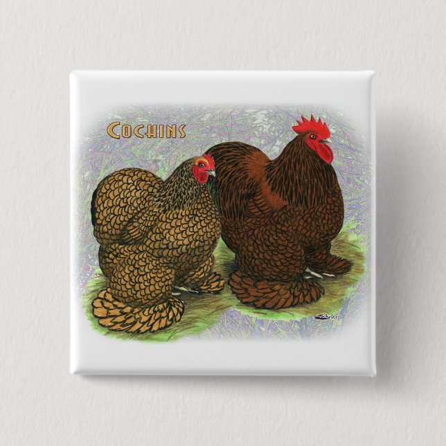 Cochin: Golden laced2 Button (Vorderseite)