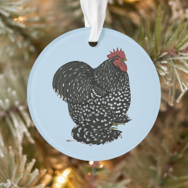 Cochin: Mottled Rooster Ornament (Baum)