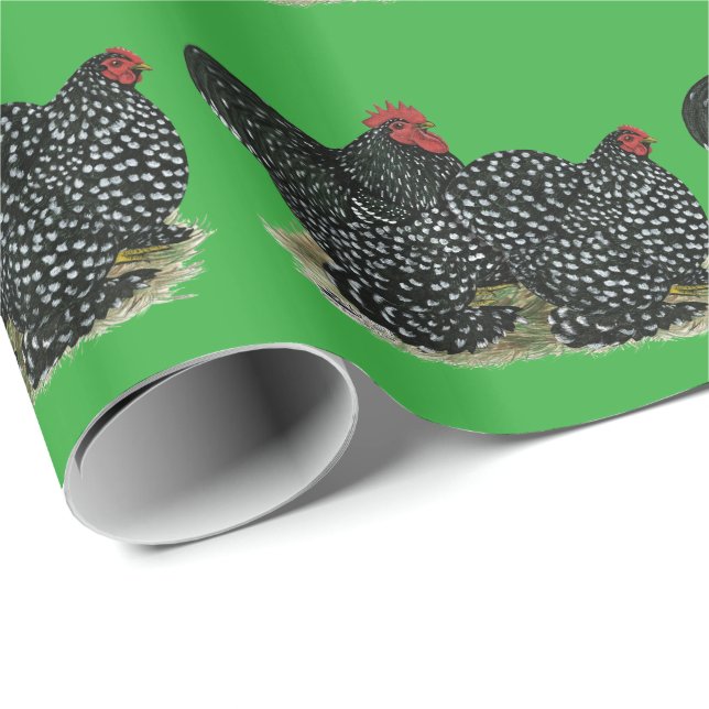 Cochin Mottles Chickens Geschenkpapier (Rolleneckpunkt)