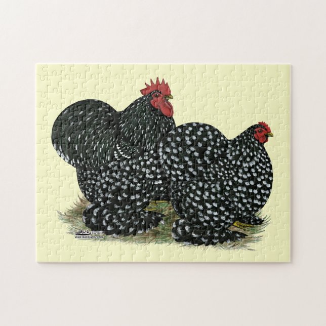 Cochin Mottles Chickens Puzzle (Horizontal)