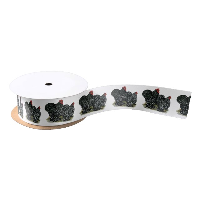 Cochin Mottles Chickens Satinband (Spule)