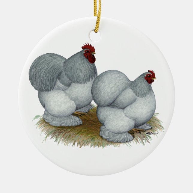 Cochin:  Selbstblau Keramik Ornament (Vorne)