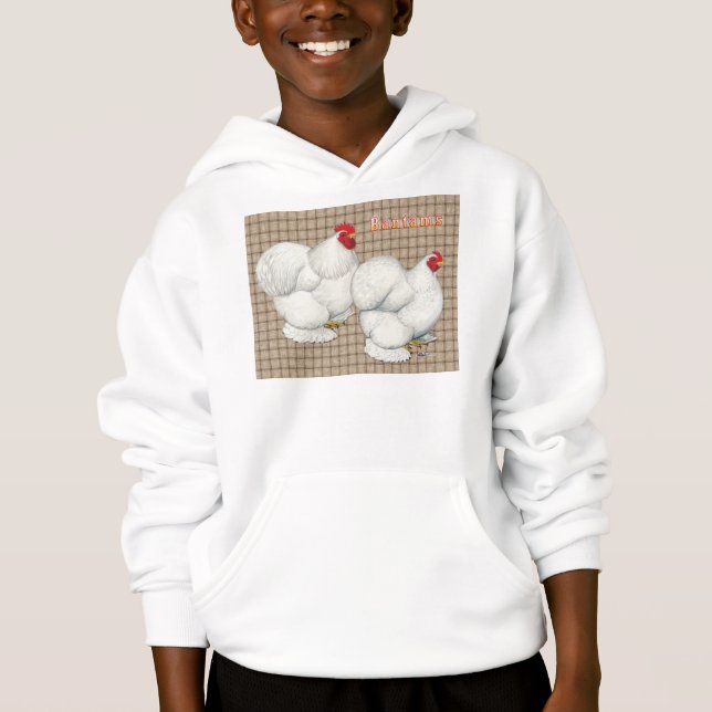 Cochin: Weiße Bantams Hoodie (Vorderseite)