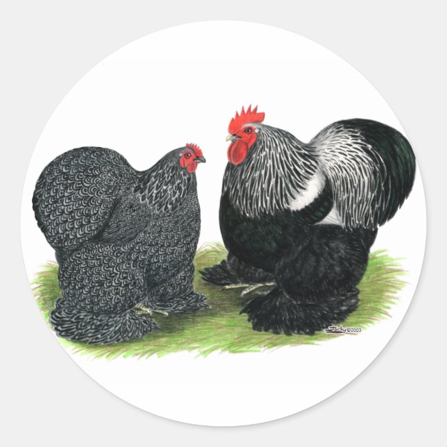 Cochins: silbergepresst runder aufkleber (Vorderseite)
