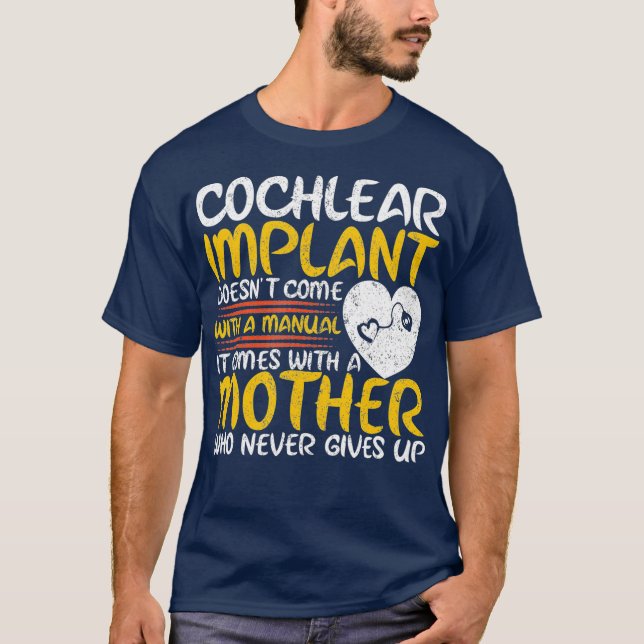 Cochlear Implant Mutter Unterstützung Bewusstseins T-Shirt (Vorderseite)
