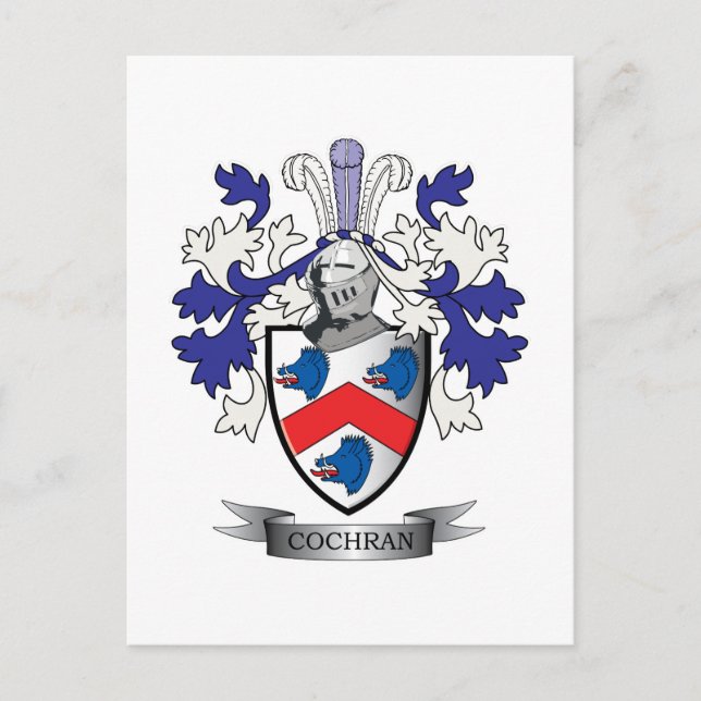 Cochran-Familienwappen-Wappen Postkarte (Vorderseite)