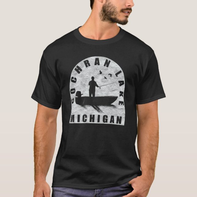 Cochran Lake Fischen Michigan T-Shirt (Vorderseite)
