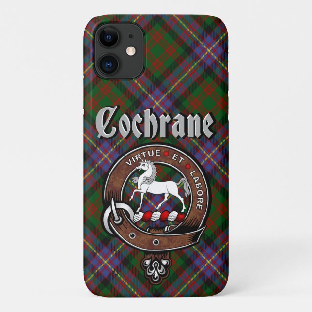 Cochrane Clan Abzeichen & Tartan Phone Case (Rückseite)