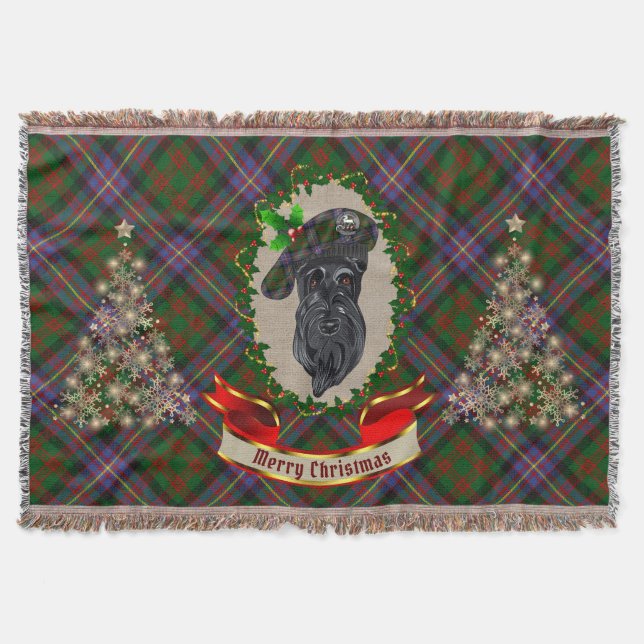 Cochrane Scottie Dog Christmas Throw Blanket Decke (Vorderseite)