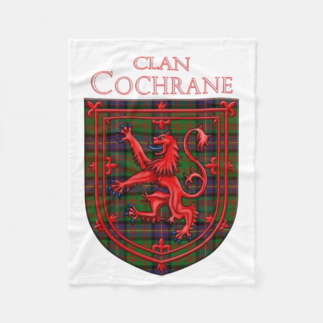 Cochrane Tartan Scottish Plaid Lion Rampant Fleecedecke (Vorderseite)