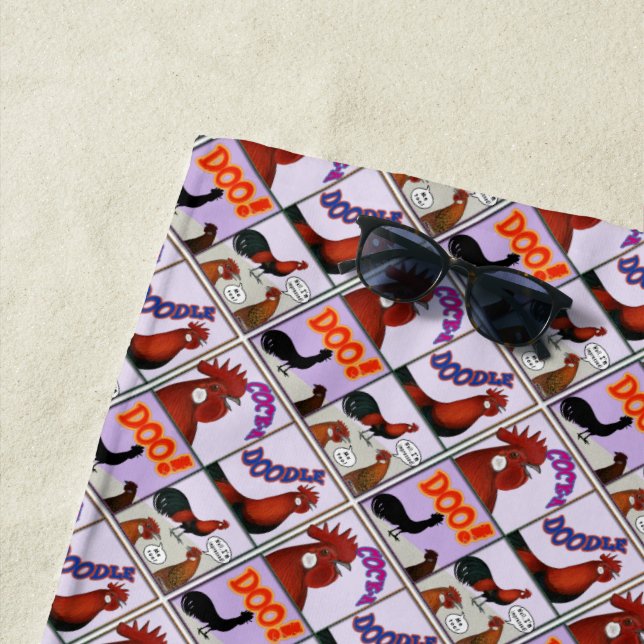 Cock-A-Doodle-Doo! Strandtuch (Beispiel)